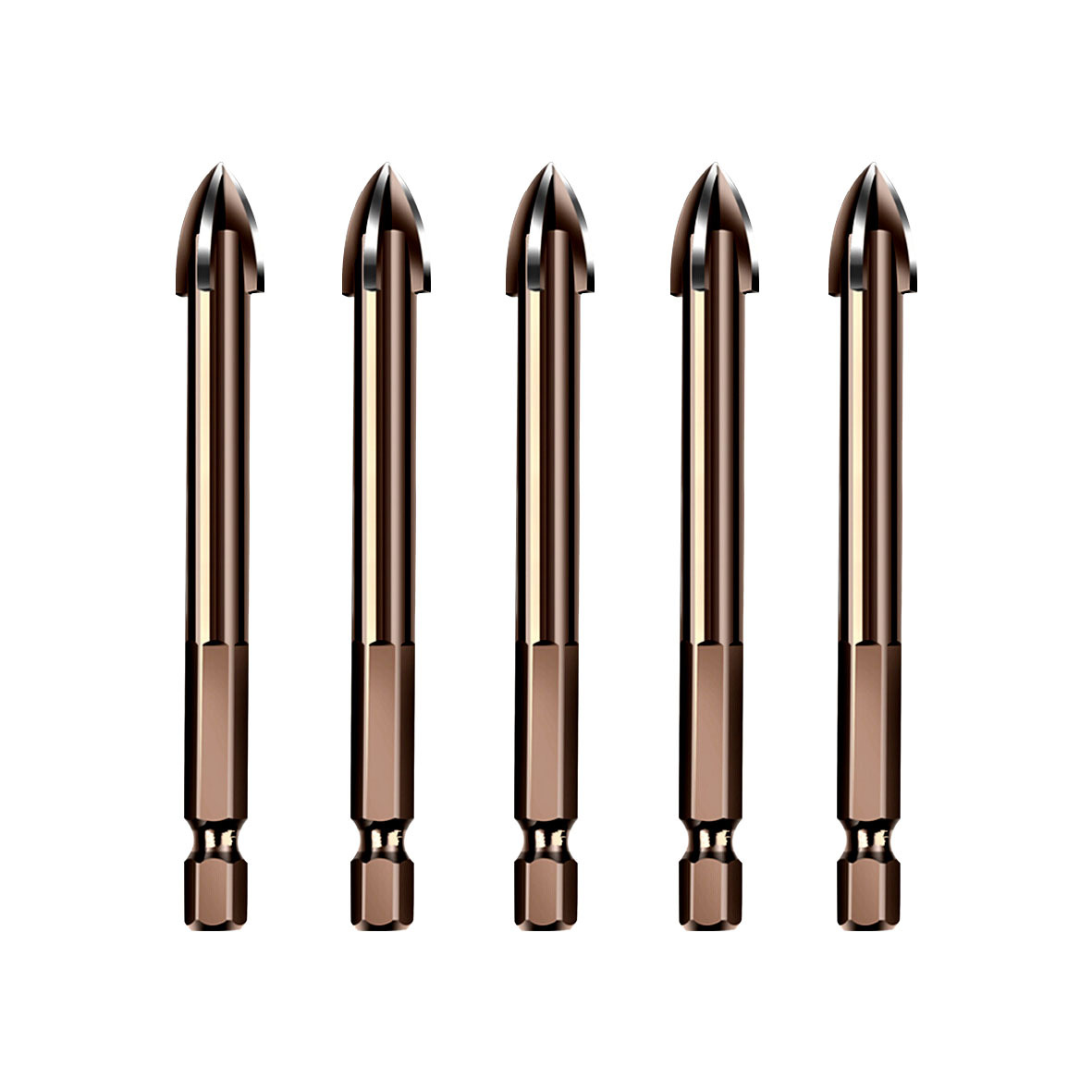 Multi-functional ceramic drill bit for drilling holes in ceramic tiles, glass, concrete, and cement walls.